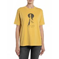 Снимка на REPLAY ДАМСКИ ТОП COTTON JERSEY T-SHIRT WITH SEXY GOODS PRINT В ЖЪЛТО 1