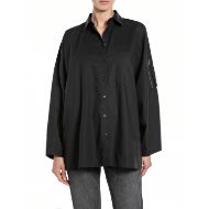 Снимка на REPLAY ДАМСКА РИЗА OVERSIZED LIGHT COTTON POPLIN SHIRT В ЧЕРНО 1