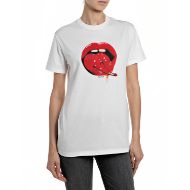 Снимка на REPLAY ДАМСКИ ТОП JERSEY T-SHIRT WITH LIPS AND CHERRIES PRINT В БЯЛО 1