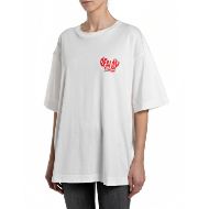 Снимка на REPLAY ДАМСКИ ТОП BOY-FIT JERSEY T-SHIRT WITH HOTTER THAN HELL PRINT В БЯЛО 1
