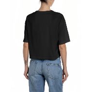Снимка на REPLAY ДАМСКИ ТОП FINE PRINT CROPPED OVERSIZED T-SHIRT В ЧЕРНО 2