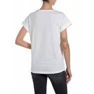 Снимка на REPLAY ДАМСКИ ТОП JERSEY T-SHIRT WITH CHEST PRINT В БЯЛО 2