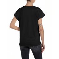 Снимка на REPLAY ДАМСКИ ТОП JERSEY T-SHIRT WITH CHEST PRINT В ЧЕРНО 2
