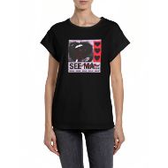 Снимка на REPLAY ДАМСКИ ТОП JERSEY T-SHIRT WITH CHEST PRINT В ЧЕРНО 1