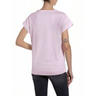Снимка на REPLAY ДАМСКИ ТОП JERSEY T-SHIRT WITH CHEST PRINT В РОЗОВО ФЛАМИНГО 2