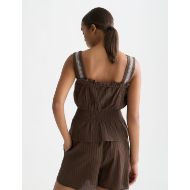 Снимка на SCOTCH&SODA ДАМСКИ ТОП COTTON CREPE SMOCKED WAIST TANK В КАФЯВО 5