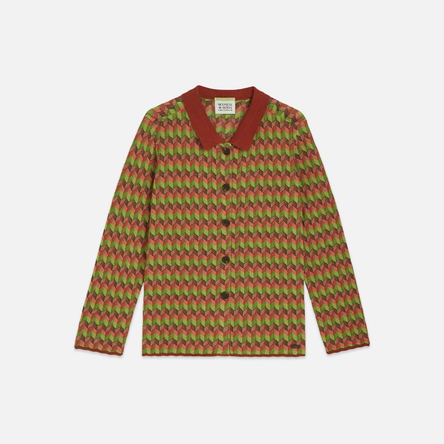 Снимка на SCOTCH&SODA ДАМСКИ ПУЛОВЕР JACQUARD KNITTED JACKET В КОМБИНАЦИЯ