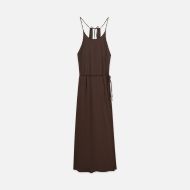 Picture of SCOTCH&SODA WOMEN'S VISCOSE MAXI CAMI WRAP DRESS IN BROWN 1