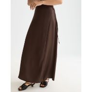 Picture of SCOTCH&SODA WOMEN'S VISCOSE MAXI CAMI WRAP DRESS IN BROWN 7