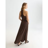 Picture of SCOTCH&SODA WOMEN'S VISCOSE MAXI CAMI WRAP DRESS IN BROWN 5