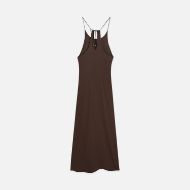Picture of SCOTCH&SODA WOMEN'S VISCOSE MAXI CAMI WRAP DRESS IN BROWN 2