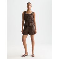 Снимка на SCOTCH&SODA ДАМСКИ БЕРМУДИ EMBROIDERED COTTON CREPE В КАФЯВО 7