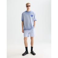 Picture of SCOTCH&SODA MEN'S FRONT AND BACK ARTWORK LOOSE FIT COL-DDYED T-SHIRT IN NAVY 7