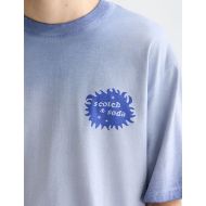 Picture of SCOTCH&SODA MEN'S FRONT AND BACK ARTWORK LOOSE FIT COL-DDYED T-SHIRT IN NAVY 6