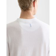Picture of SCOTCH&SODA MEN'S 3 CROSSES COTTON/LINEN REGULAR FIT T-SHIRT IN WHITE/PASTEL 6