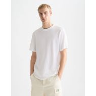 Picture of SCOTCH&SODA MEN'S 3 CROSSES COTTON/LINEN REGULAR FIT T-SHIRT IN WHITE/PASTEL 4