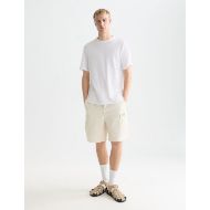 Picture of SCOTCH&SODA MEN'S 3 CROSSES COTTON/LINEN REGULAR FIT T-SHIRT IN WHITE/PASTEL 7