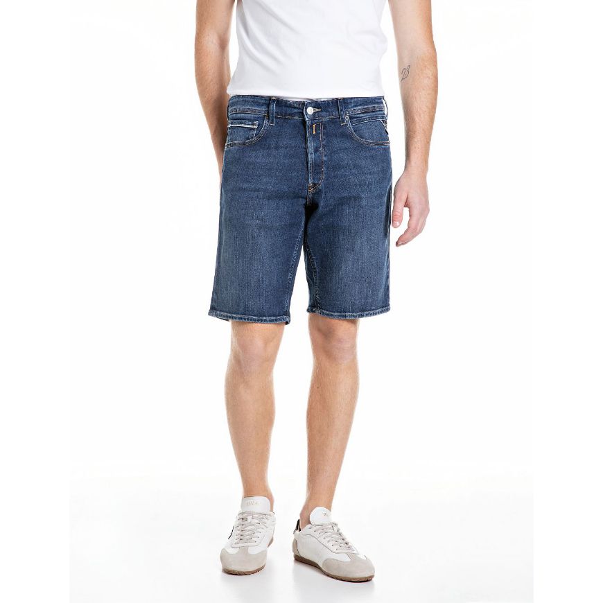 Снимка на REPLAY МЪЖКИ БЕРМУДИ GROVER STRAIGHT-FIT 11 OZ STRETCH DENIM SHORTS В СИН