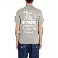 Снимка на REPLAY МЪЖКА БЛУЗА JERSEY T-SHIRT WITH BIKER PRINTS BONE 2