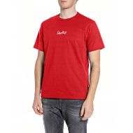 Picture of REPLAY MEN'S JERSEY T-SHIRT WITH SMALL AND BIG PRINTS IN RED 1