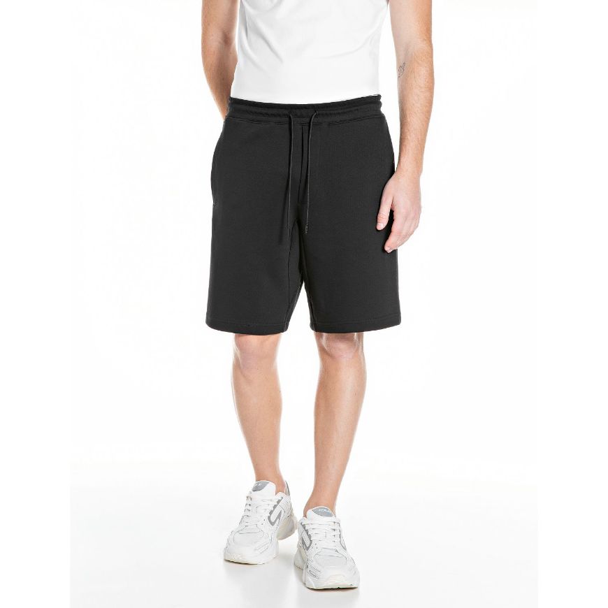 Снимка на REPLAY МЪЖКИ БЕРМУДИ REGULAR FIT BONDED FLEECE SHORTS В ЧЕРНО