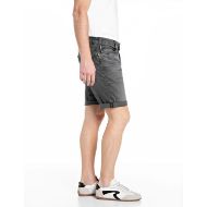 Picture of REPLAY MEN'S RBJ.981 TAPERED FIT 10.5 OZ STRETCH DENIM BERMUDA SHORTS IN DARK GREY 2