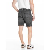 Picture of REPLAY MEN'S RBJ.981 TAPERED FIT 10.5 OZ STRETCH DENIM BERMUDA SHORTS IN DARK GREY 3