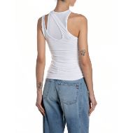 Снимка на REPLAY ДАМСКИ ТОП SLIM-FIT STRETCH RAYON JERSEY TOP В БЯЛО 2