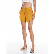 Снимка на REPLAY ДАМСКИ БЕРМУДИ COMFORT FIT LINEN SHORTS В БЕЖОВО 1