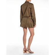 Снимка на REPLAY ДАМСКА РОКЛЯ SHORT COTTON POPLIN SHIRT DRESS В ПЛАЖНО КАФЯВО 2