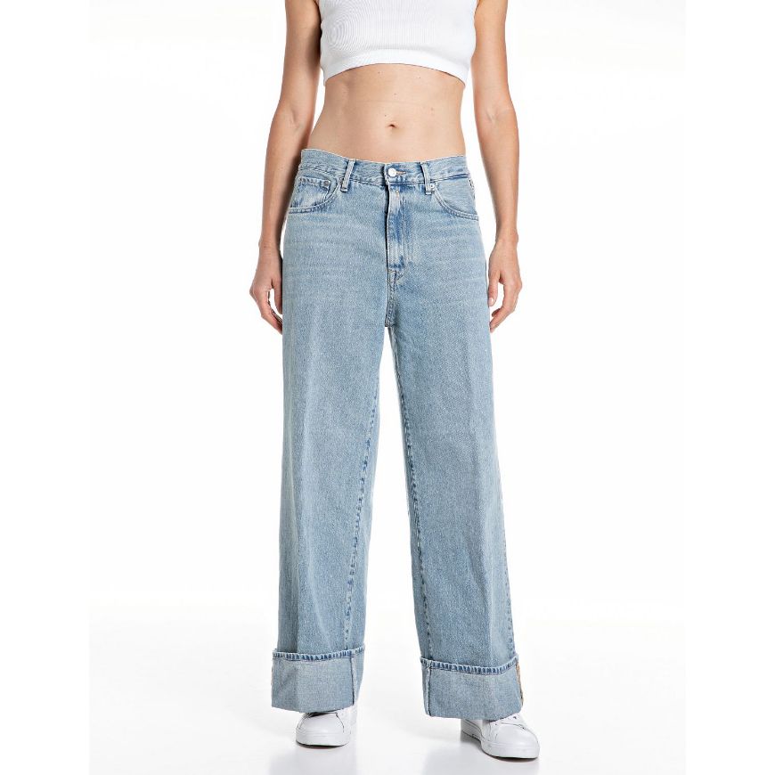 Снимка на REPLAY ДАМСКИ ДЕНИМ NALAJA WIDE FIT 11 OZ INDIGO COTTON В СВЕТЛОСИНЬО