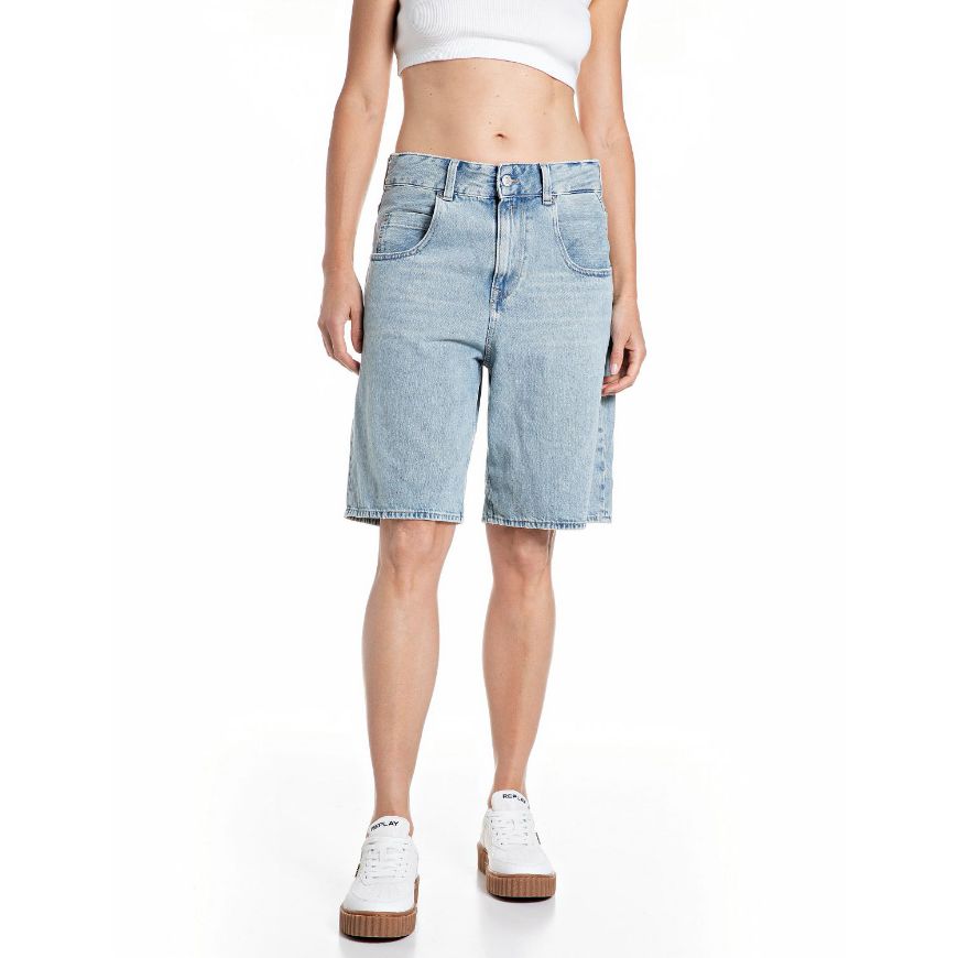 Снимка на REPLAY ДАМСКИ БЕРМУДИ RELAXED STRAIGHT FIT 11 OZ DENIM SHORTS В СИН