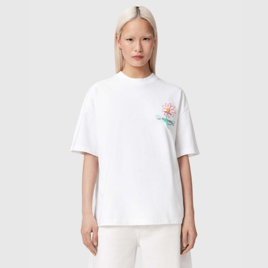 Снимка на ALLSAINTS ДАМСКИ ТОП CRAYO ETTA T-SHIRT ASHEN WHITE