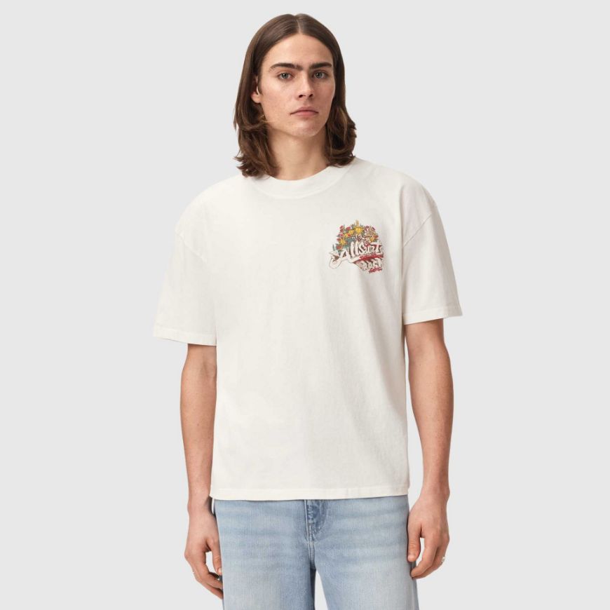 Снимка на ALLSAINTS МЪЖКА БЛУЗА ROQUE SHORT SLEEVE CREW CHALK WHITE