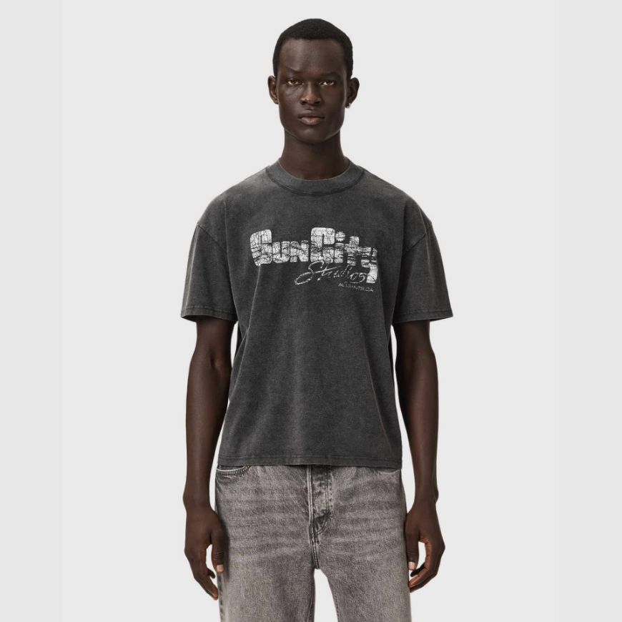 Снимка на ALLSAINTS МЪЖКА БЛУЗА SUN CITY SHORT SLEEVE CREW WASHED BLACK