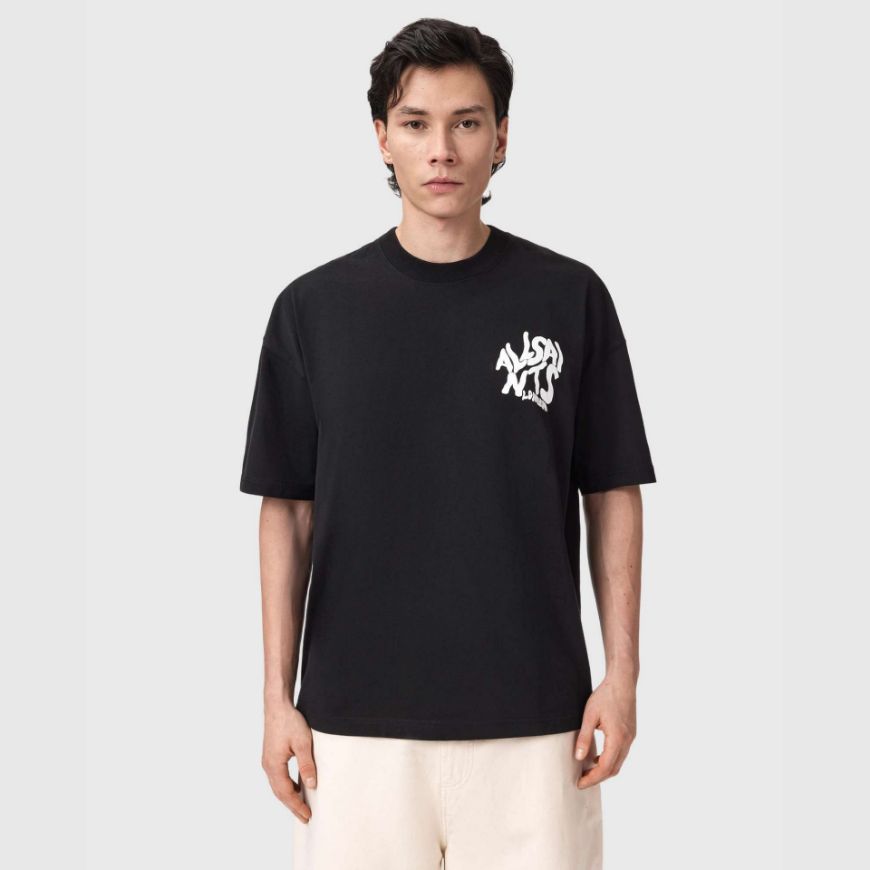 Снимка на ALLSAINTS МЪЖКА БЛУЗА ORLANDO SHORT SLEEVE CREW JET BLACK