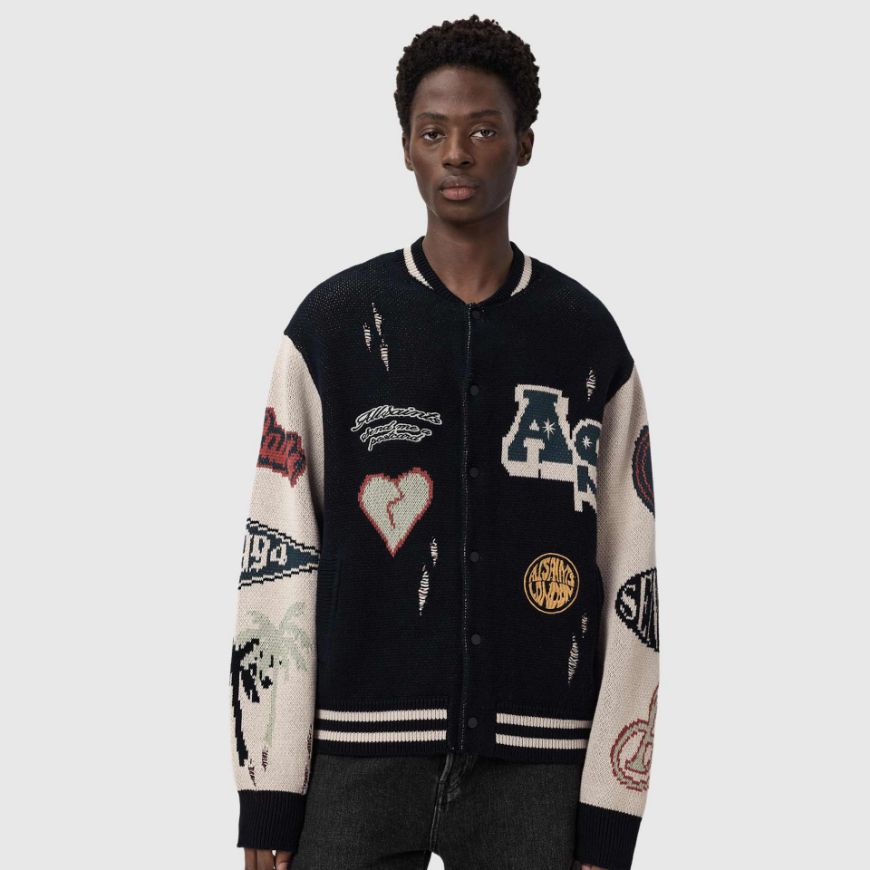 Снимка на ALLSAINTS МЪЖКИ ПУЛОВЕР CHASE CARDIGAN BLACK/ECRU WHITE