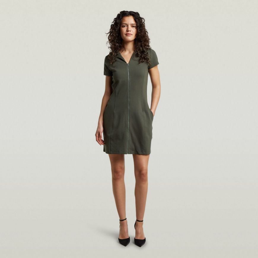 Снимка на G-STAR ДАМСКА РОКЛЯ SOFT SCULPT FIT FLARE DRESS В ASFALT