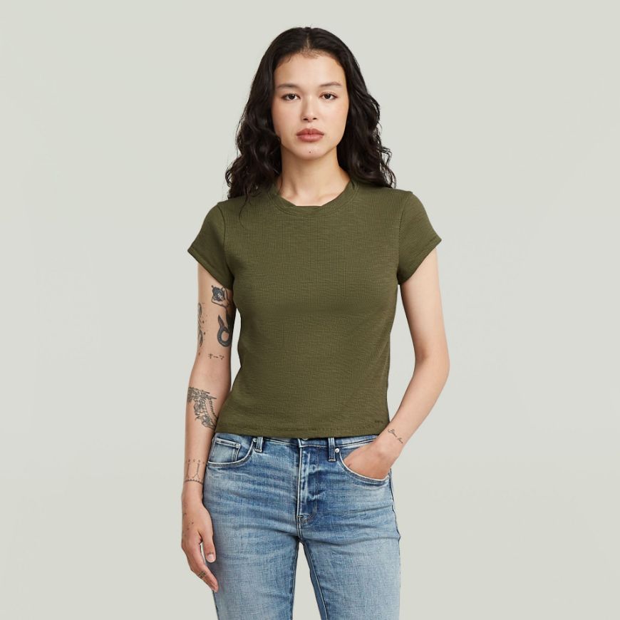Снимка на G-STAR ДАМСКИ ТОП STRUCTURED BABY TOP В SHADOW OLIVE
