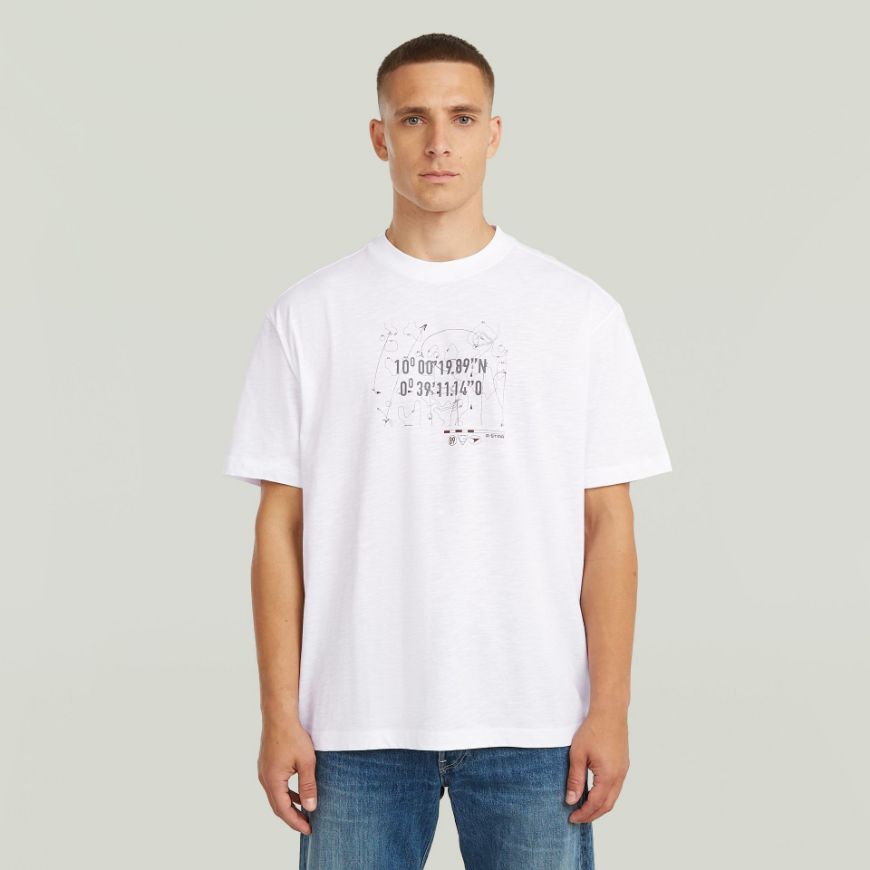 Picture of G-STAR MEN'S COORD GR RELAXED T-SHIRT IN WHITE
