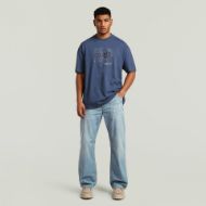 Picture of G-STAR MEN'S COORD GR RELAXED T-SHIRT IN RANK BLUE 4