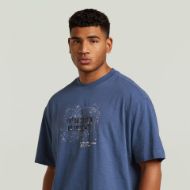 Picture of G-STAR MEN'S COORD GR RELAXED T-SHIRT IN RANK BLUE 3