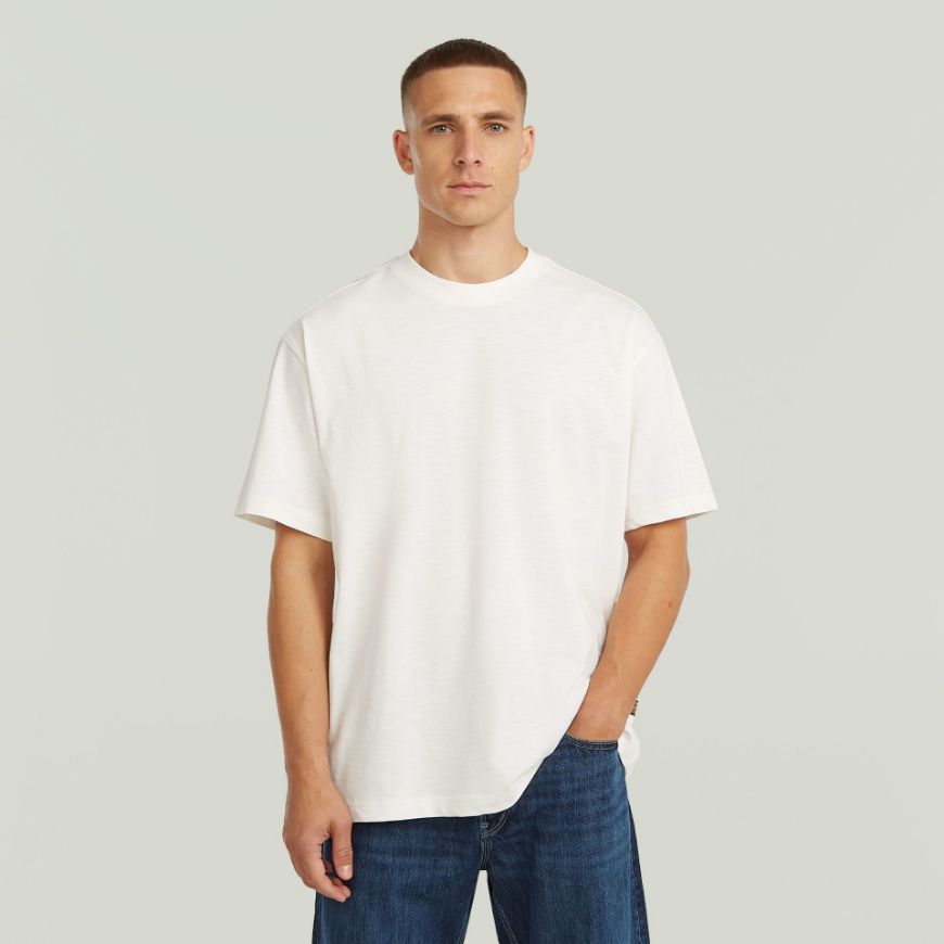 Picture of G-STAR MEN'S SLUB RELAXED T-SHIRT IN MILK