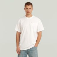 Picture of G-STAR MEN'S DISTRESSED ZIP POCKET T-SHIRT IN MILK 1