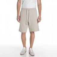 Picture of REPLAY MEN'S FLEECE SHORTS WITH R EMBROIDERY IN BONE 1