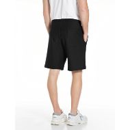 Picture of REPLAY MEN'S REGULAR FIT DIAGONAL HEAVY JERSEY SHORTS IN BLACK 2