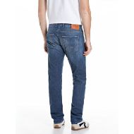 Picture of REPLAY MEN'S GROVER STRAIGHT FIT JEANS 7 OZ DARK INDIGO STRETCH IN MEDIUM BLUE 3