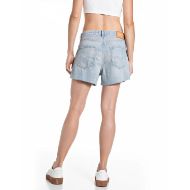 Picture of REPLAY WOMEN'S STRAIGHT FIT 11 OZ GREEN CAST RECYCLED DENIM SHORTS IN LIGHT BLUE 3