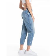 Picture of REPLAY WOMEN'S KEIDA BALLOON FIT JEANS 11 OZ COMFORT BLUE IN MEDIUM BLUE 2