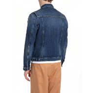 Picture of REPLAY MEN'S REGULAR-FIT DENIM JACKET WITH POCKETS IN DARK BLUE 2